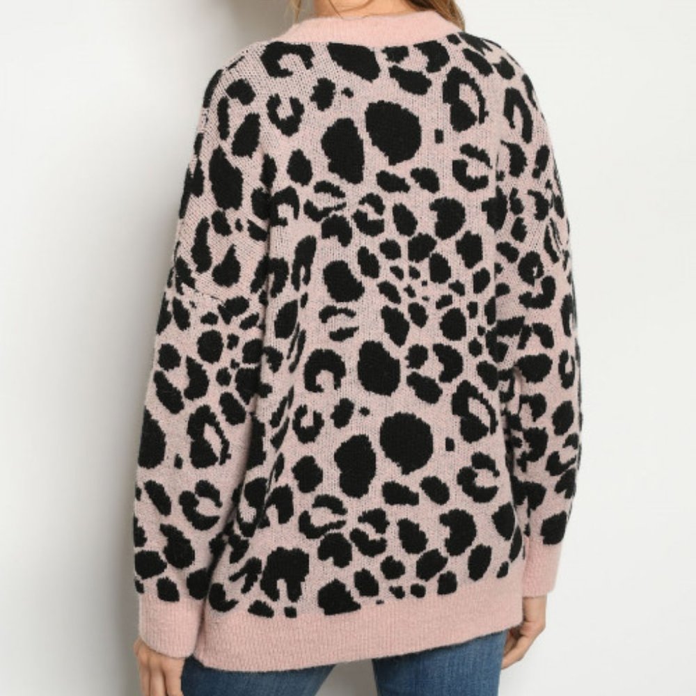 PINK & BLACK KNIT SWEATER - Picture 2 of 4